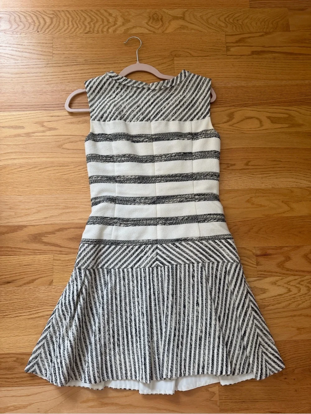 J. Crew Black and White Textured Shift Dress